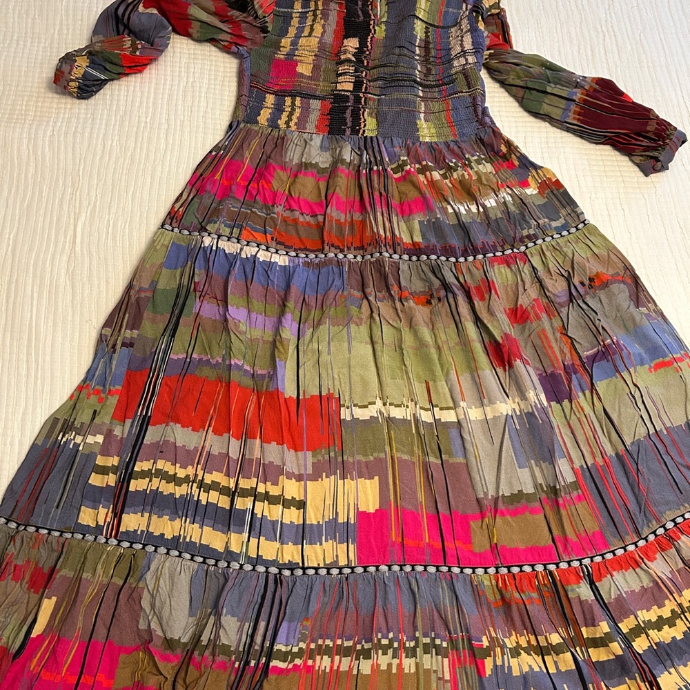 Conditions Apply (Anthropologie) Smocked Long Sleeve Maxi Dress